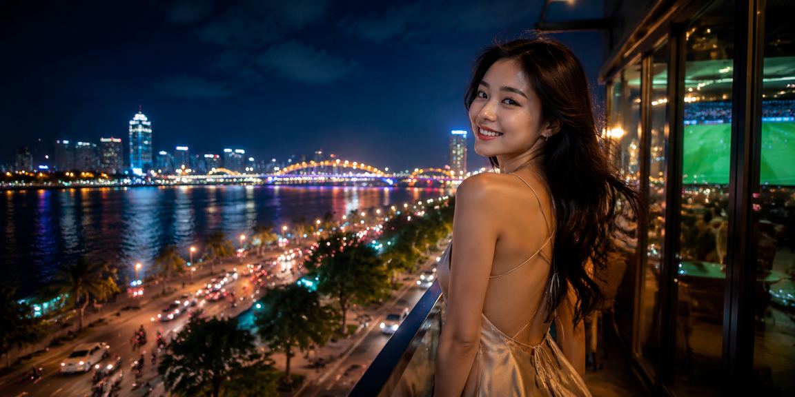 Cổ động viên Đà Nẵng xem kèo bóng đá tại bãi biển