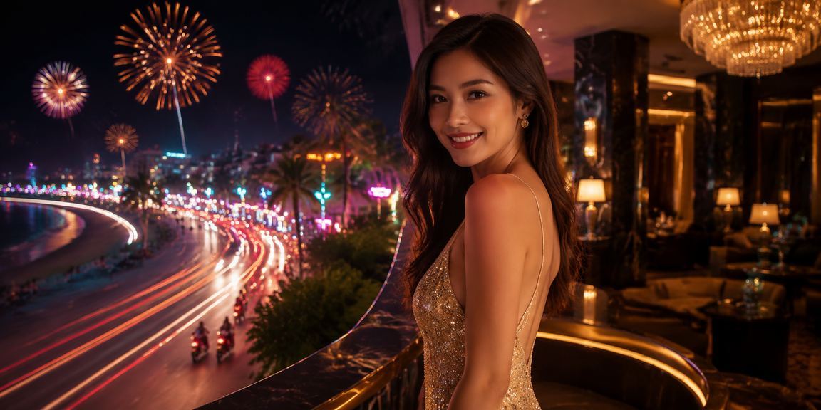 Không gian giải trí casino neon về đêm tại khu vực Mũi Né